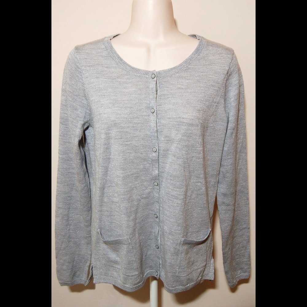 NWT LACOSTE Metallic Wool Cardigan Sweater, sz 4 (36)